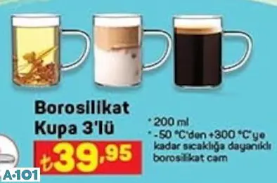 BOROSİLİKAT KUPA BOROSİLİKAT KUPA